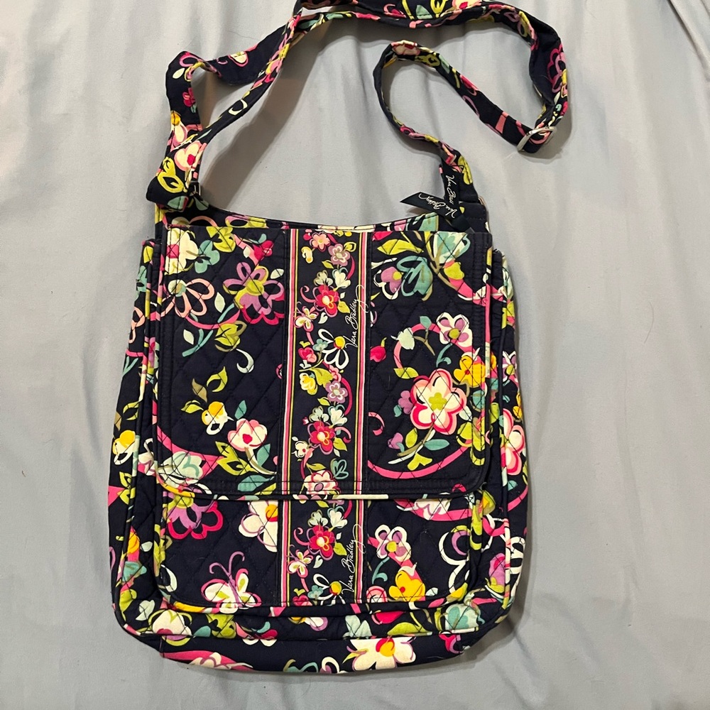 Vera Bradley Messenger Crossbody Bag in “Ribbons” – Retired Pattern